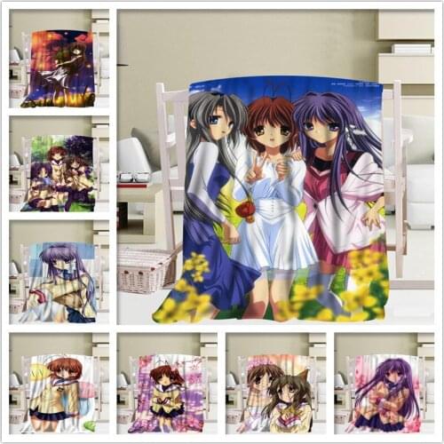 Custom Clannad Blanket Office Sofa Blanket Portable Soft Blanket Bed Plane Travel Adult Home Blanket