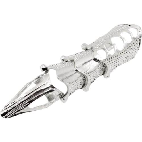 Gothic Punk Joint Finger Rings For Women Men Teens Exaggerated Domineering Hip Hop Adjustable Index Finger Ring Fashion Jewelry