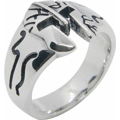 Sparta Mask Ring 316L Stainless Steel Biker Punk Gothic Spartan Warrior Jewellery Size 7-13