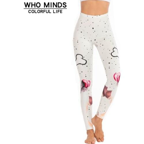 Push Up Fitness Gym Leggings Women Pants White Dog Workout Sexy Legging Anti Cellulite Elasticity Fashion Stacked Slim Legins