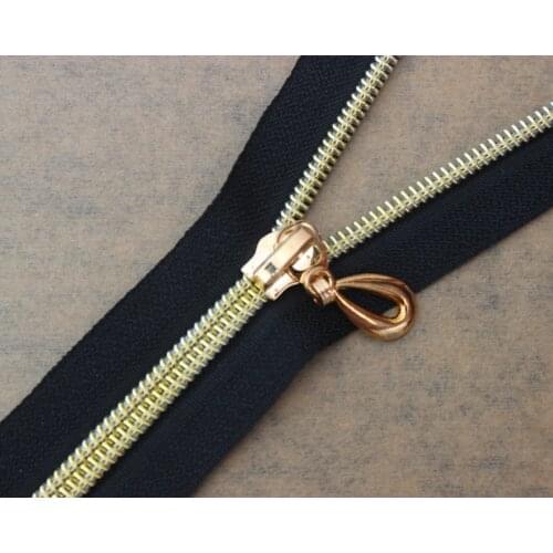 50piece Open- End Metal Zipper 35cm Black with Gold Tone Teeth Sewing Zippers 35cm z26