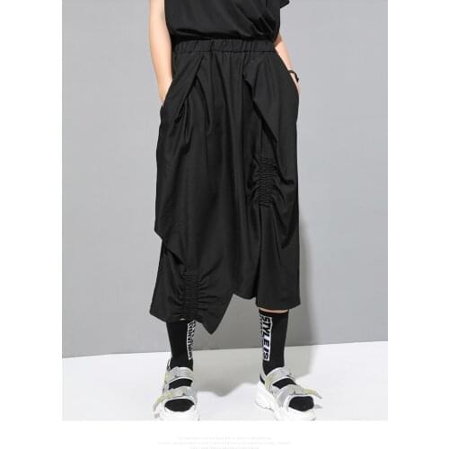 Foreign trade fashion large irregular skirt 2021 spring and summer dark personalized pleated versatile fashion skirt