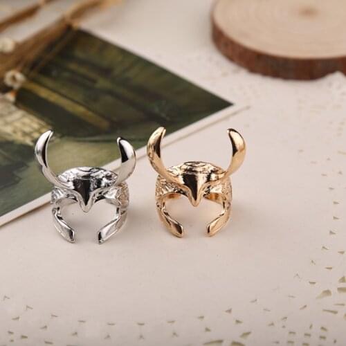 Nordic Revenge Gold and Silver Ring Tor Rocky Helmet Dark World Gods Dusk Viking Odin Myth Mens Fashion Jewelry