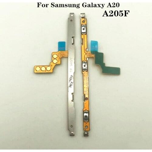 Original Power ON OFF Volume Side Buttons Flex Cable For Samsung Galaxy A20 A205F Power Switch Volume ON/OFF Key Replacement