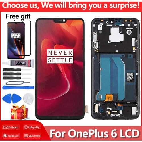 AMOLED LCD For OnePlus 6 A6000 A6003 LCD Display Touch Screen Digitizer Assembly With Frame Set For One Plus 6 1+6 Original LCD
