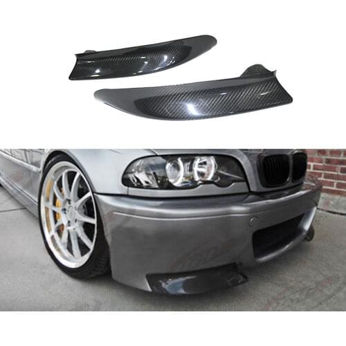 Real Carbon Fiber Front Bumper Lip Splitters Aprons Flaps for BMW 3 Series E46 M3 Coupe 1999- 2006 Bumper Trims Spoiler