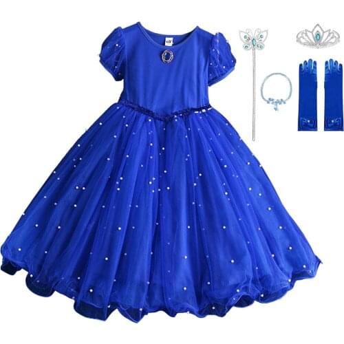 Girls Dresses Halloween Party Fancy Dress Princess Cosplay Mesh Prom Dress for Children Clothing 2 to 8 Years