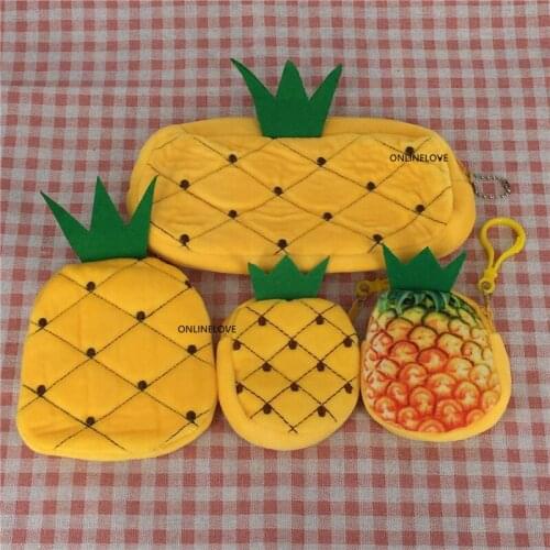Fruit , Pineapple Plush BAG , 8CM , 11CM Plush Key chain Pocket Plush Coin BAG purse