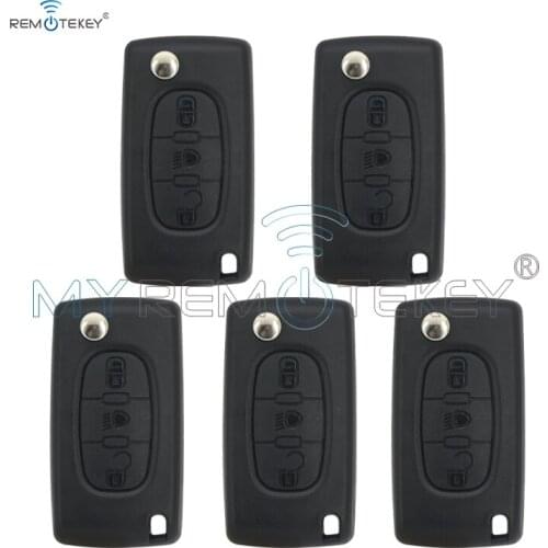 Remtekey 5pcs CE0523 Flip Remote Car Key Case Cover Shell Fob For Citroen C2 C3 C4 C5 C6 C8 3 Buttons VA2 Blade