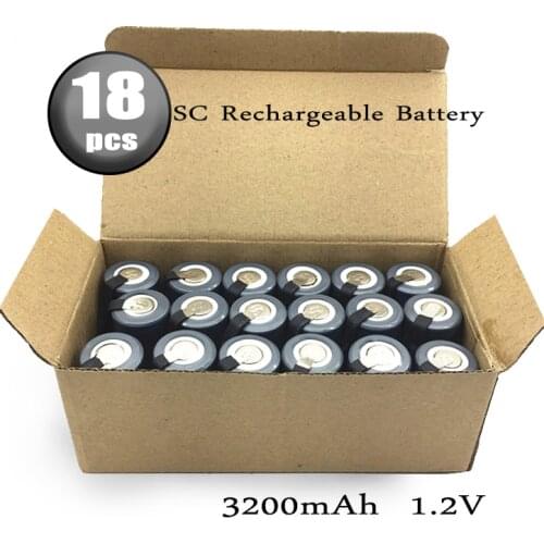 SKOANBE 18PCS SC 3200mah 1.2V Ni-CD Rechargeable Battery Sub C 22420 with an Extension Cord Processed into Tools Batteries Pack