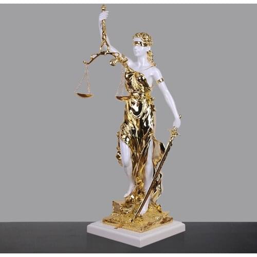 ANCIENT GREEK GODDESS OF JUSTICE THEMIS STATUE RESIN CRAFTS RETRO HOME DECORATION L3443