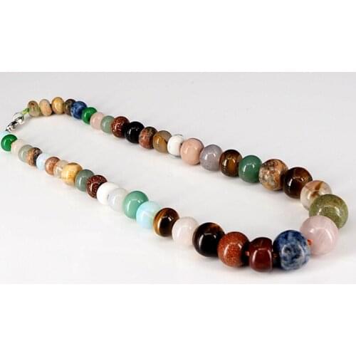 European and American cross-border new natural stone necklace female models colorful wild necklace jewelry abacus