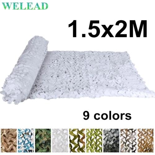 WELEAD 1.5x2M Reinforced Military Camouflage Net Army Green White Sand 1.5x2 1.5*2 1.5*2M for Garden Shade Hiding Mesh Outdoor
