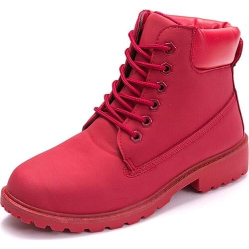 2020 Autumn Winter Shoes Women Plush Snow Boot Heel Fashion Keep Warm Womens Boots Woman Size 36-42 Ankle Boots Pink