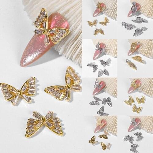 Women Butterfly Pattern 3D Nail Art Tips Sequins Decal Manicure Decor DIY Tool