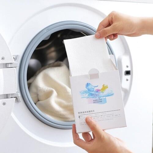 1 Box Washing Machine Use Mixed Dyeing Proof Color Absorption Sheet Anti Dyed Cloth Laundry Papers Color Catcher Grabber Cloth
