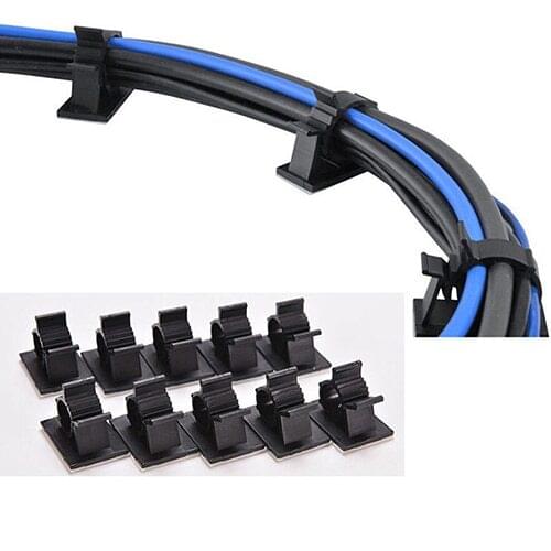 10 Pcs/Set Self-adhesive Wire Organizer Line Cable Clip Buckle Clips Ties Fixer Fastener Holder Data Telephone Line Winder Sleev