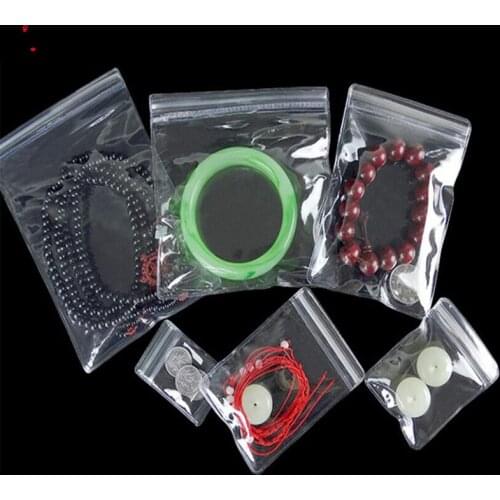 100pcs Light Blue Luxury Jewel Plastic Zipper Bag Soft PVC Antioxidant Rings Beads Necklace Jewelry Gem Storage Bag