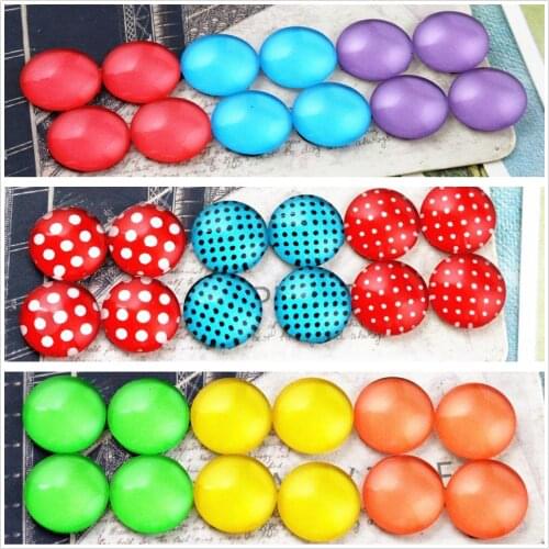12pcs/lot (One Set) Three Style 12mm Color wave point Handmade Glass Cabochons Pattern Domed Jewelry Accessories Supplies