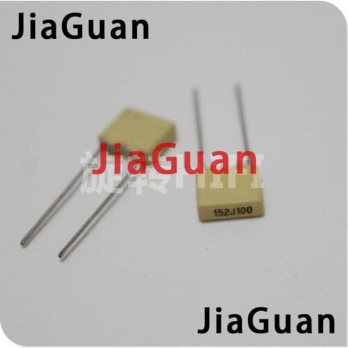 20PCS NEW EVOX CFR5 1.5NF 100V P5MM yellow 152/100V EVOX-RIFA CFR 152 1N5 100VDC 1500pf/100v 0.0015UF 152J100