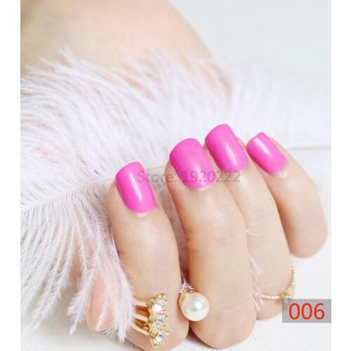 2020 24pcs explosion models cute candy colored hot buy fake fingernails Finished Deep rose N006