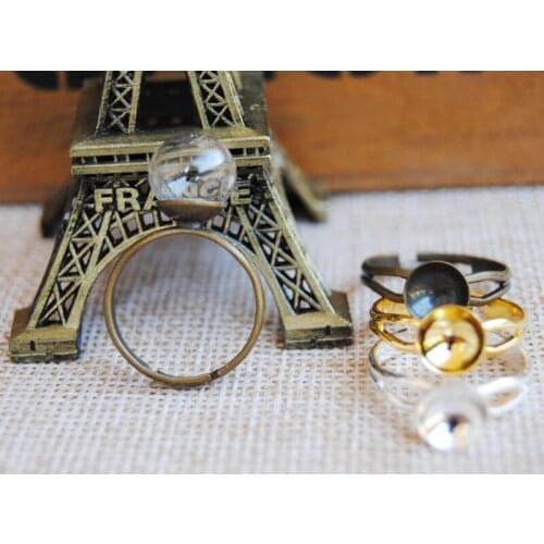 50sets/lot 10mm glass ball glass globe with ring findings set glass bottle vial pendant handmade jewelry supplies