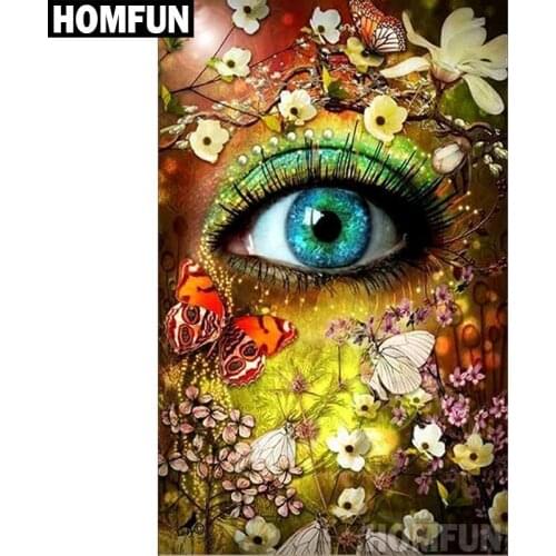 HOMFUN Full Square/Round Drill 5D DIY Diamond Painting "Flower eye" Embroidery Cross Stitch 5D Home Decor Gift A06849