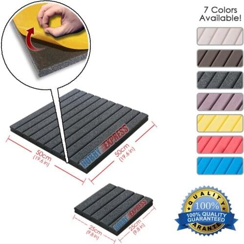 Arrowzoom Flat Wedge 9.8 x 9.8 x 0.8" or 19.6 x 19.6 x 0.8" Acoustic Studio Panel Soundproof Foam Tiles with Adhesive KK1054