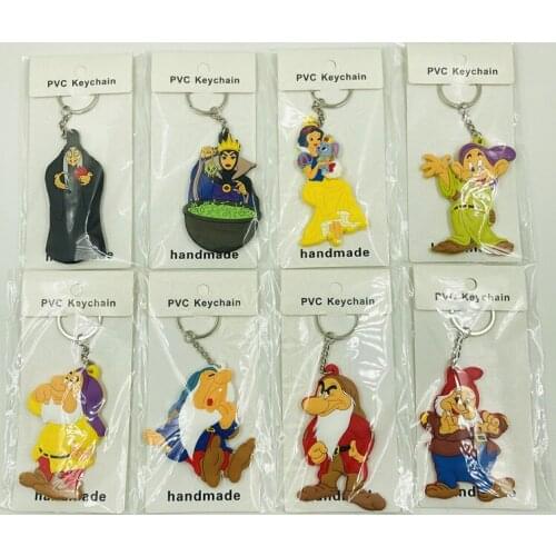Disney Princess Snow Fashion Anime Toy Figures Keychain Cartoon Keyholder Birthday Children Gifts