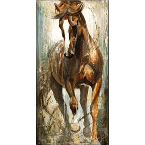 Hot new product diamond embroidery colorful horse 5d DIY full round diamond painting animal mosaic home decoration gift