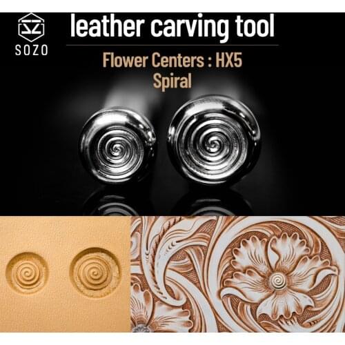 SOZO HX5 Leather Stamping Tool Spiral Flower Centers Saddle Making Craft Engraving Prints Embossing Stamp 304 Stainless Steel