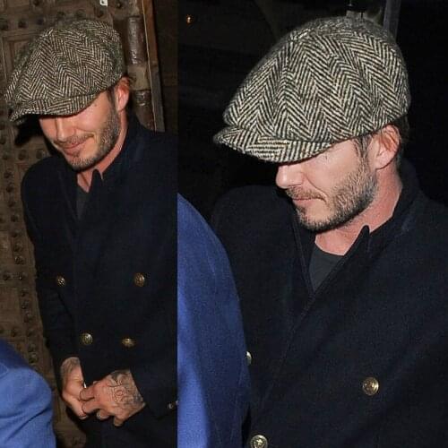 Fashion Newsboy Cap Men Cotton Blend Striped Cabbie Caps Spring Autumn Flat Octagonal Golf Driving Hat Accessories