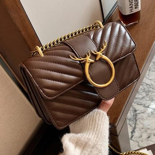 Kleine Vrouwen Luxe Messenger Bag 2021 Nieuwe Merk Vrouwen Designer Schoudertas Handtas Dames Ketting Lederen Crossbody Tassen