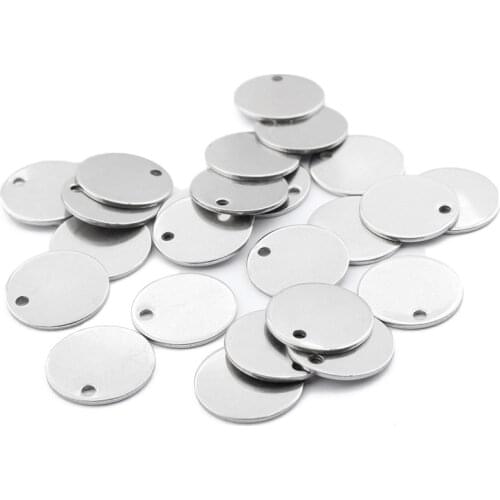 1pack 12mm 15mm 20mm 25mm 30mm 35mm Stainless Steel Round Tags Stamping Blanks Charms For DIY Earrings Bracelets Jewellry Making