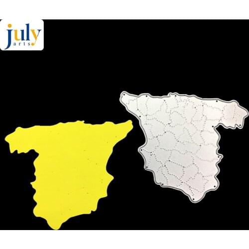 Julyarts Map of Spain Metal Cutting Dies Scrapbooking Dies Craft Die Cuts Embossing Card Making Panels Stencil Template Punch