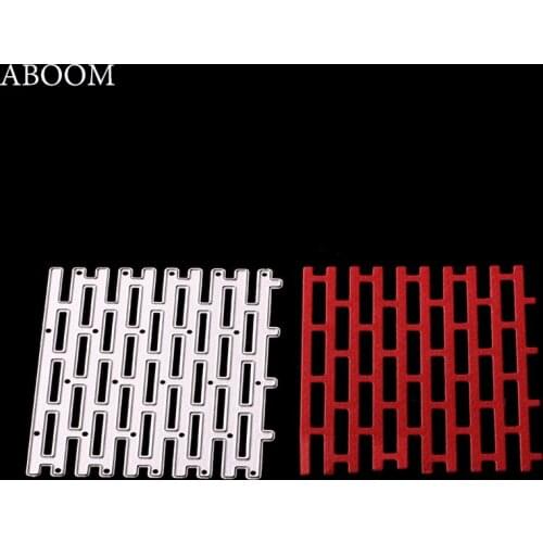 ABOOM Metal Cutting Dies Brick Wall Background Paper Fence Craft Dies Frame Die Cut For Card Making Scrapbooking Embossing Mold
