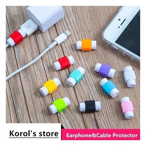 50pcs/lot Fashion USB Cable Earphones Protector Colorful Cable Saver For Apple Iphone 4 5 5s 6 6s Plus For Android HTC Huawei