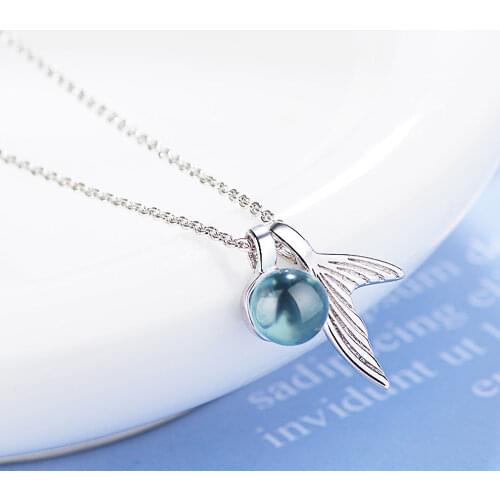 Fashion 925 Sterling Silver Female Fishtail Crystal Pendants And Necklaces For Women Wedding Party Jewelry 2021 Gift GaaBou