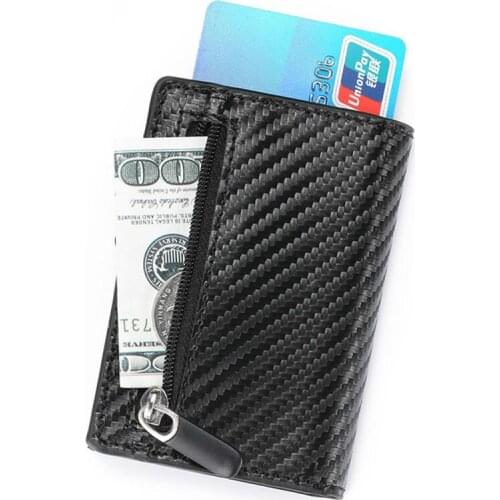 Bycobecy 2020 Men RFID Blocking Wallet PU Leather Card Holder New Card Case Single Box Smart Credit Card Holder RFID Coin Purse