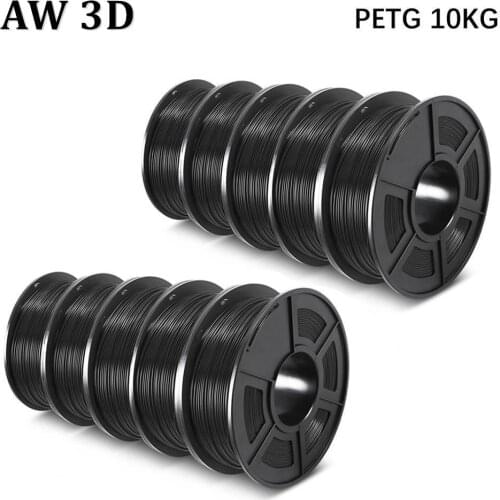 AW 3D PETG Filament 10 Rolls 3D Printer petg filament 10kg 1.75mm Diameter Tolerance 0.02mm Eco-friendly High Toughness Material