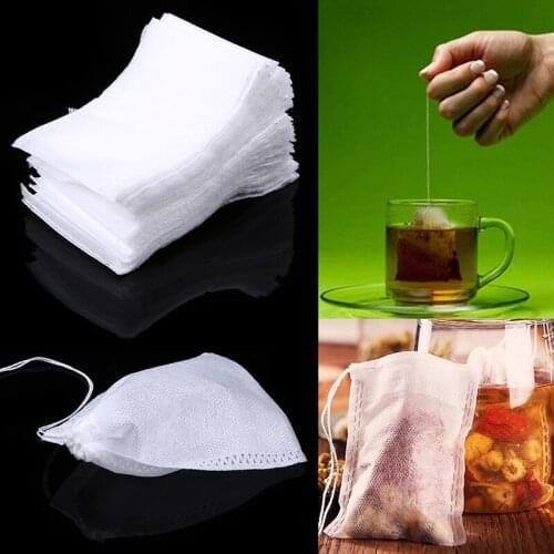1pc/100 Pcs Disposable Tea Bags 5x7/8x10/30x30cm Empty Tea Bag Seal Filter Cook Herb Spice Pouch Multifunction Medcine Bag