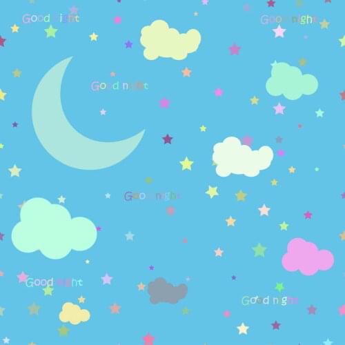 Solid blue photography background colorful clouds with cartoon moon vinyl backdrops for photo studio baby birthday props