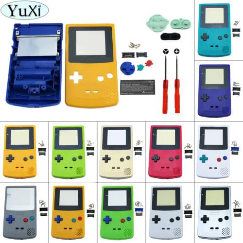 YuXi Plastic Game Shell Housing Case Cover for Nintend for Gameboy Color Game Console for GBC Shell with conductive d pad + Tool