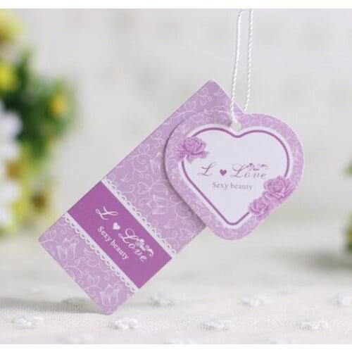 Custom shape die cut women dress paper hang tag/packing labels clothing garment tag/printed labels