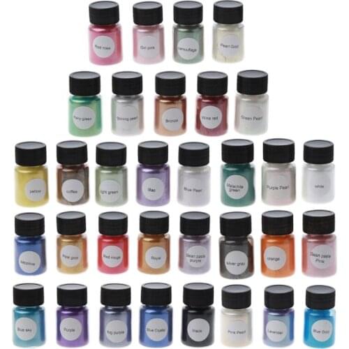 33 Colors Mica Powder Epoxy Resin Dye Pearl Pigment Natural Mica Mineral Powder Cosmetic Grade Colorant Epoxy Resin Art X4YA