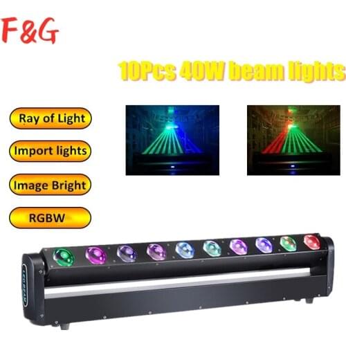 10x40W RGBW 4IN1LED Single Control Moving Head Scan Light DMX512 DJ Projector Lights For Bar Party KTV Christmas Effect Lamp