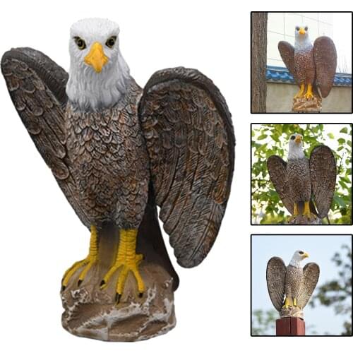 Yard Lifelike Fake Eagle Protector Deterrent Birds Pigeon Crow Garden Decor