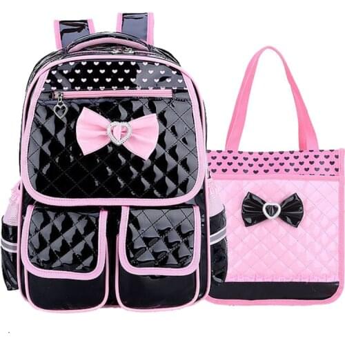 New Fashion Children School Bags for Girls Backpack Female Kids Book Bag Child PU Backpacks for Teenage Girls 2pcs/set Mochilas