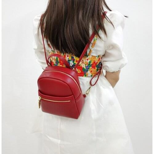 Function Small Ladies School Backpack Mini Backpack Women Pu Leather Shoulder Bag for Teenage Girls Kids Multi