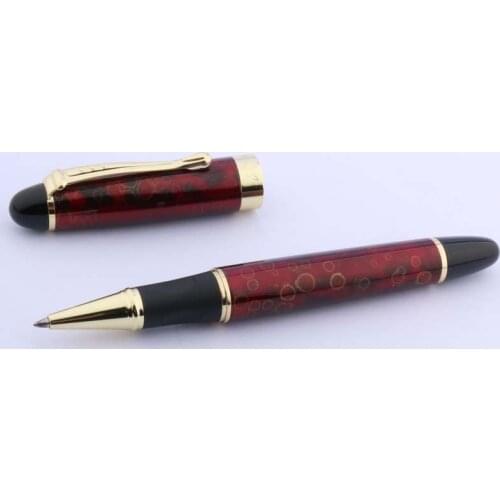 Jinhao X450 METAL GIFT Ice Red Flower GOLDEN Rollerball Pen